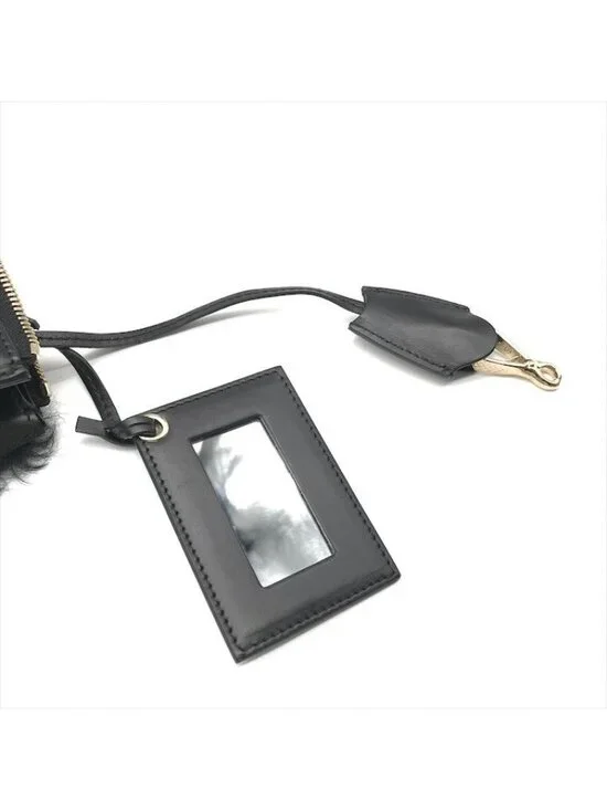 Balenciaga Logo Leather Farm Mouton Clutch Second Black - Picture 10 of 10